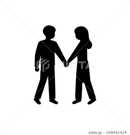 Two people supporting each other icon - Simple Vector Illustration 109092424