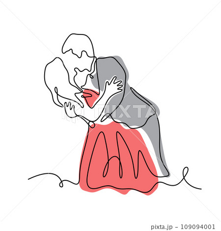 Romantic couple kissing vector illustration Romantic couple kissing vector illustration 109094001