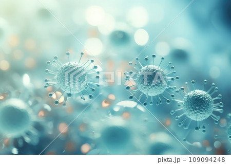Light blue background, biological immune cells ai created 109094248