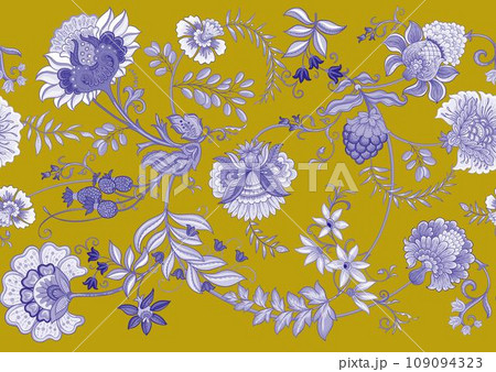 Fantasy flowers in retro, vintage Fantasy flowers in retro, vintage 109094323