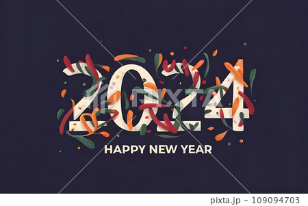 Happy New Year Typography Splash Happy New Year Typography Splash 109094703