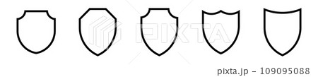 Icon shield lock line black frame. Icon shield lock line black frame. 109095088