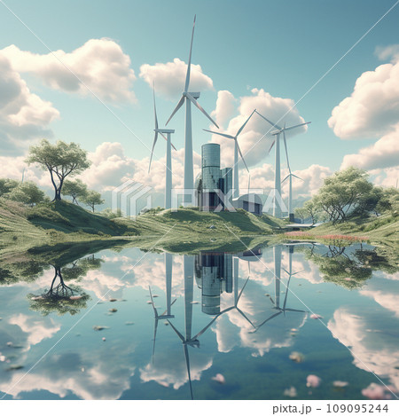 Generative Ai Illustration. Clean Energy Concept. High quality photo 109095244