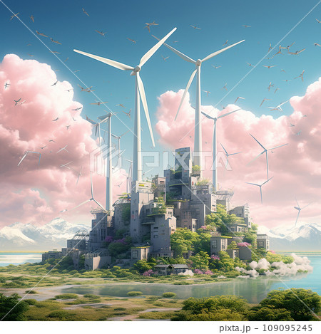 Generative Ai Illustration. Clean Energy Concept. High quality photo 109095245