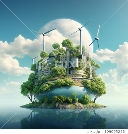 Generative Ai Illustration. Clean Energy Concept. High quality photo 109095246