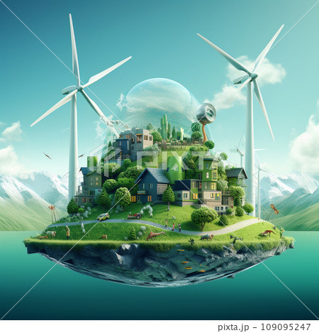 Generative Ai Illustration. Clean Energy Concept. High quality photo 109095247