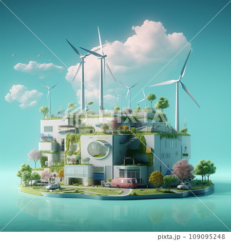 Generative Ai Illustration. Clean Energy Concept. High quality photo 109095248