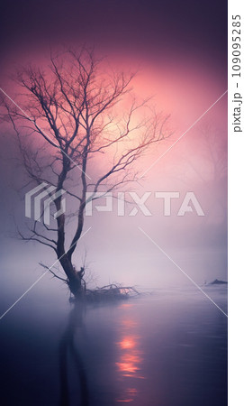 Generative Ai Illustration. Misty tree...のイラスト素材 [109095285] - PIXTA