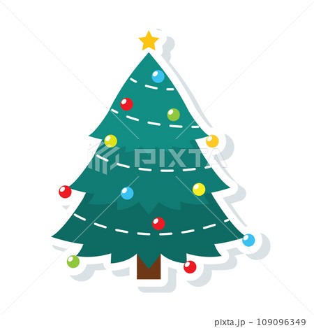 Colored christmas tree icon Vector Colored christmas tree icon Vector 109096349