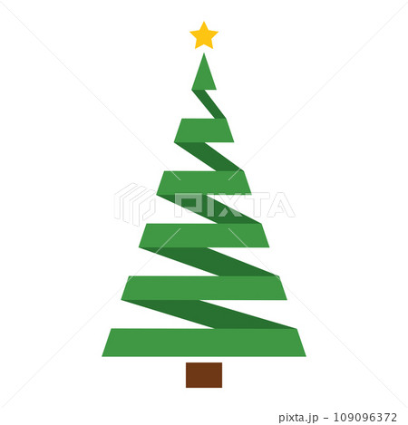Colored christmas tree icon Vector 109096372