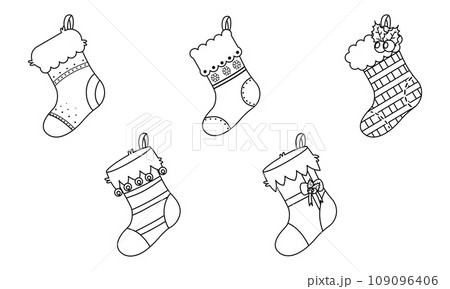 Set of christmas socks icons Vector Set of christmas socks icons Vector 109096406