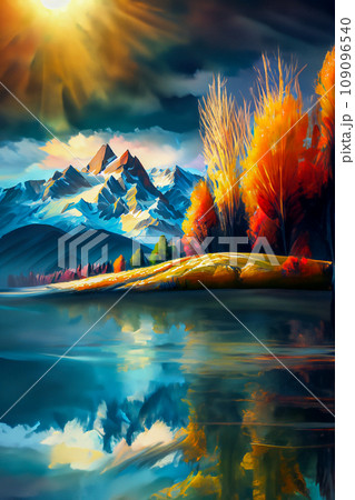 アルプスの頂のイラスト 109096540