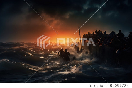 Civilian refugee affected from war and battle has no comeliness Civilian refugee affected from war and battle has no comeliness 109097725