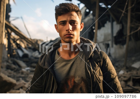 Civilian refugee affected from war and battle has no comeliness Civilian refugee affected from war and battle has no comeliness 109097786