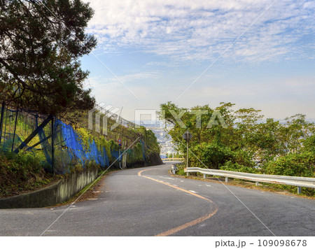 大阪府柏原市の高尾山を通る葡萄坂 109098678