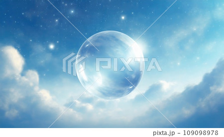 青空に浮かぶガラス玉 109098978