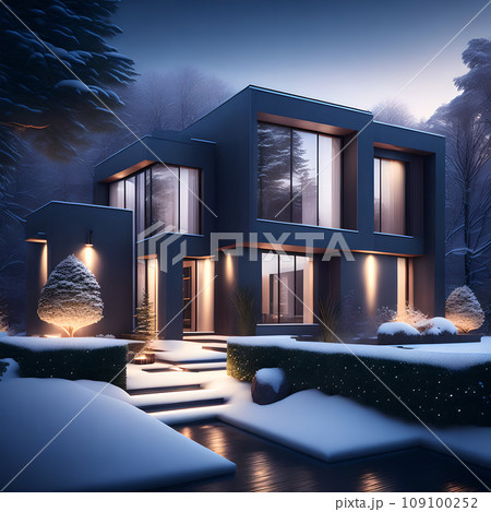 modern black house covered in snow in winter wallpaper modern black house covered in snow in winter wallpaper 109100252