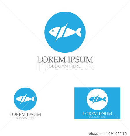 Fish logo, fish oil and seafood restaurant icon. With the concept of icon vector design illustration template Fish logo, fish oil and seafood restaurant icon. With the concept of icon vector design illustration template 109102116