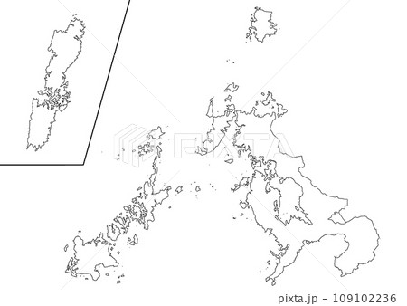 白地図　長崎県 109102236