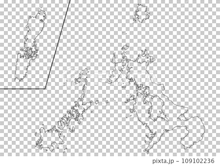 白地図　長崎県 109102236