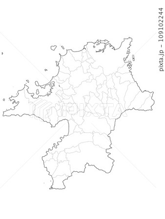 白地図　福岡県 109102244