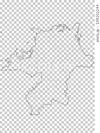 白地図　福岡県 109102244