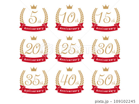 ANNIVERSARYフレームイラストセット 109102245