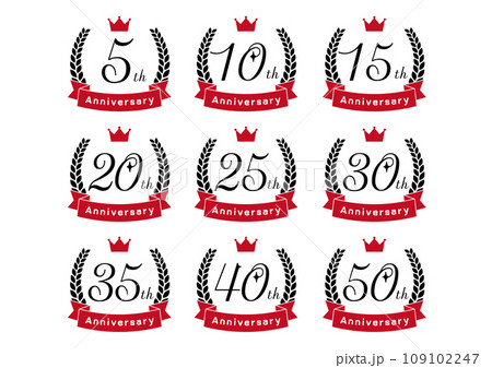 ANNIVERSARYフレームイラストセット 109102247