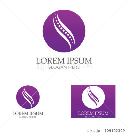 Spinal diagnostics, spine care, and spine health. With modern vector icon design concept logo template illustration 109102399