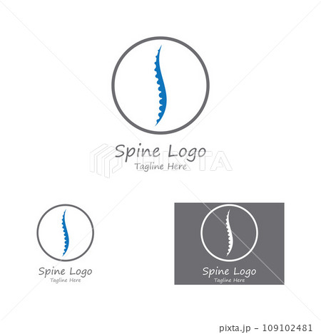 Spinal diagnostics, spine care, and spine health. With modern vector icon design concept logo template illustration Spinal diagnostics, spine care, and spine health. With modern vector icon design concept logo template illustration 109102481