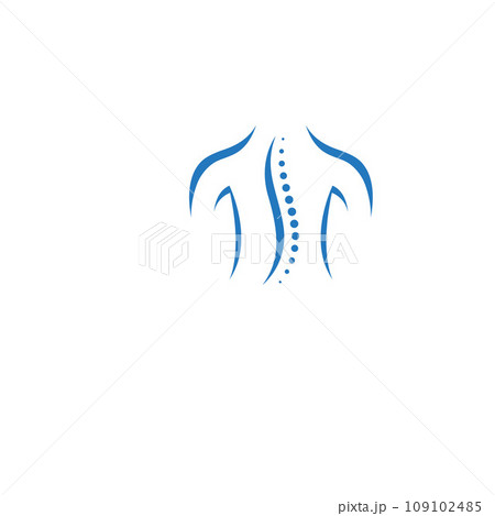 Spinal diagnostics, spine care, and spine health. With modern vector icon design concept logo template illustration 109102485