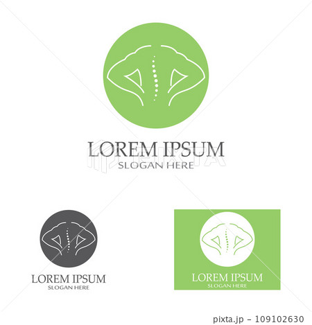 Spinal diagnostics, spine care, and spine health. With modern vector icon design concept logo template illustration Spinal diagnostics, spine care, and spine health. With modern vector icon design concept logo template illustration 109102630