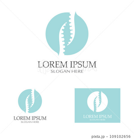 Spinal diagnostics, spine care, and spine health. With modern vector icon design concept logo template illustration Spinal diagnostics, spine care, and spine health. With modern vector icon design concept logo template illustration 109102656