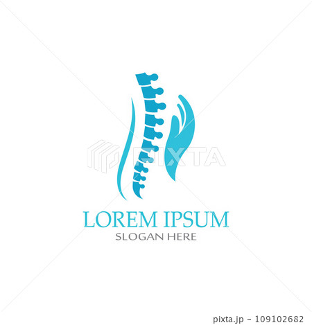 Spinal diagnostics, spine care, and spine health. With modern vector icon design concept logo template illustration Spinal diagnostics, spine care, and spine health. With modern vector icon design concept logo template illustration 109102682