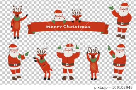 Santa Claus pointing pose Santa Claus pointing pose 109102949