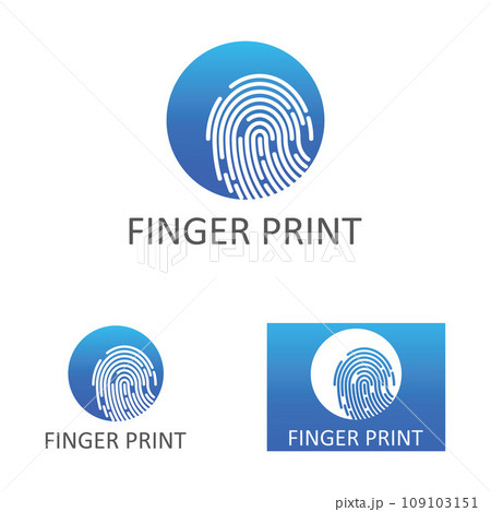 fingerprint icon, with simple and modern logo graphic art design. 109103151