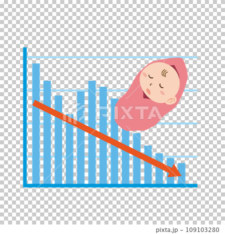 Image illustration of declining birth rate Image illustration of declining birth rate 109103280