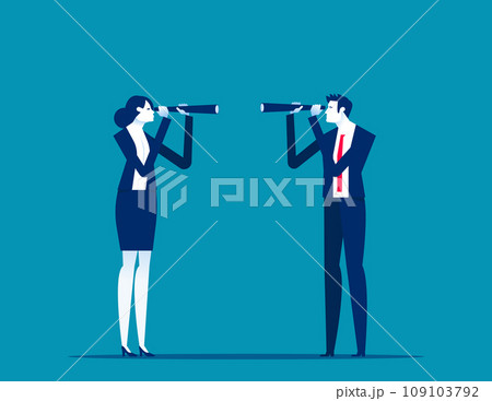 Finding and analyzing competitors. Business vector illustration 109103792