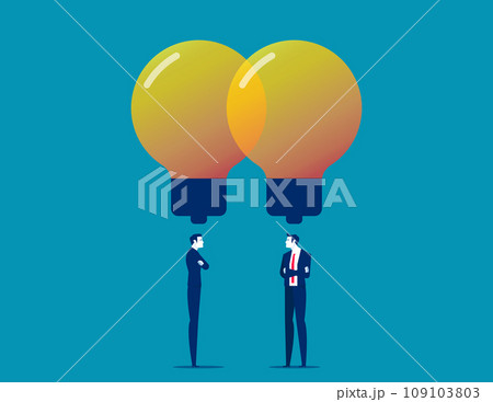 Business creative cooperation. Symbol of brfainstorming, business idea sharing vector concept 109103803