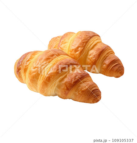 Freshly Baked French Croissants Close-up Freshly Baked French Croissants Close-up 109105337