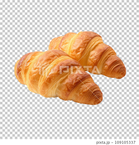 Freshly Baked French Croissants Close-up Freshly Baked French Croissants Close-up 109105337