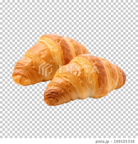 Freshly Baked French Croissants Close-up Freshly Baked French Croissants Close-up 109105338