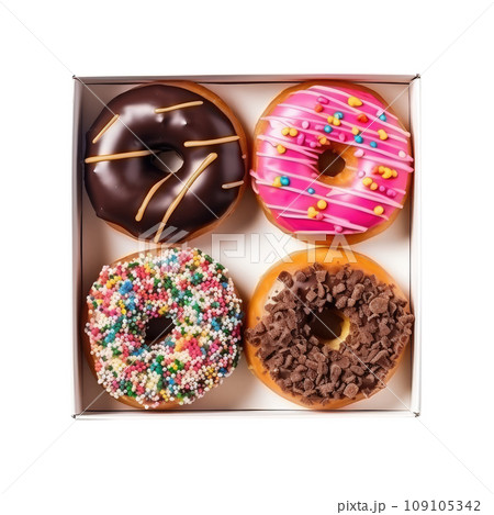 Assorted Donuts in White Box 109105342