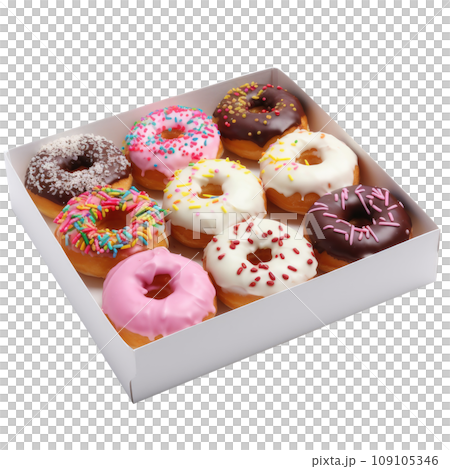 Assorted Donuts in White Box Assorted Donuts in White Box 109105346