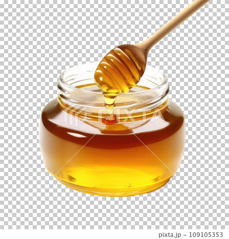 Golden Honey Drip from Wooden Dipper Golden Honey Drip from Wooden Dipper 109105353