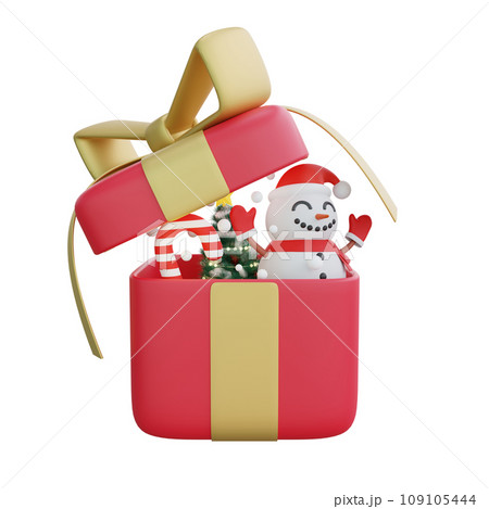 3D illustration of a Festive Christmas Surprise decoration 109105444