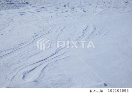 北海道 真冬の大津海岸の風雪紋 北海道 真冬の大津海岸の風雪紋 109105698