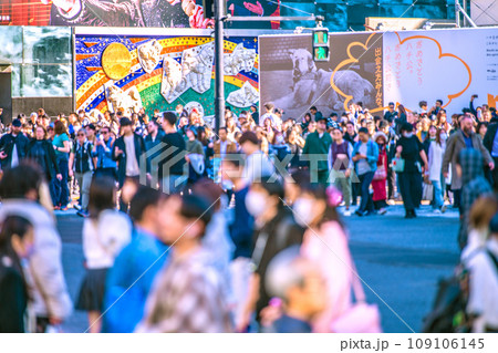 日本の東京都市景観 10週連続減↓…秋晴れのポカポカ…。脱コロナで“撲滅”のマ姿が…渋谷でも＝22日 109106145