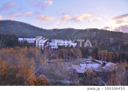 トマム紅葉と初雪 109106450