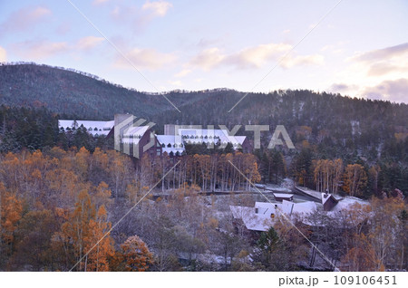 トマム紅葉と初雪 109106451